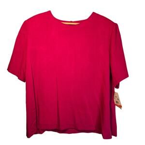 Vintage Haberdashery Fuchsia Blouse, Size 18 – Bright & Versatile Staple [0357]
